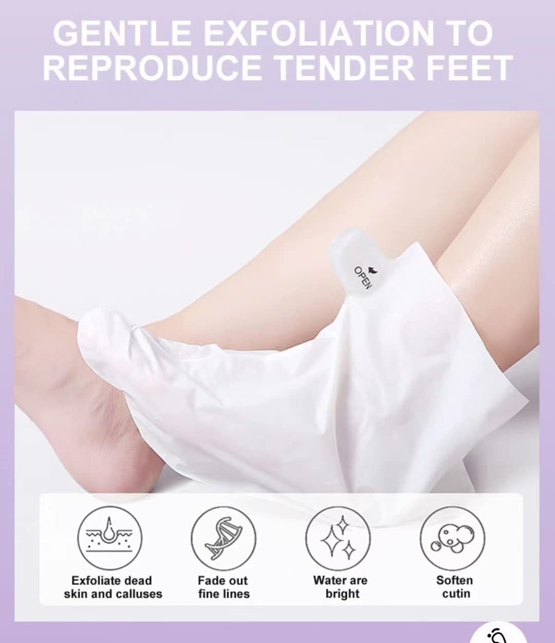 Before and after results of skin peeling from exfoliating foot mask
