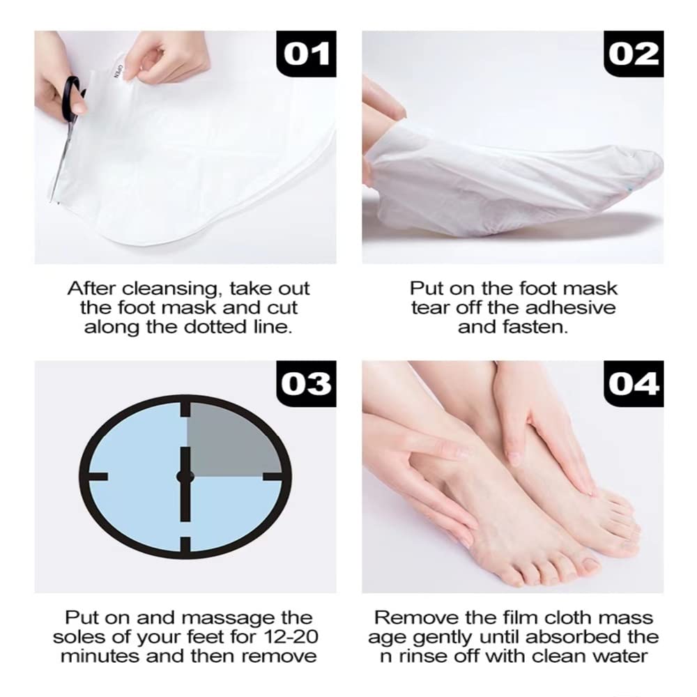 Complete set of lavender foot peel treatment pouches