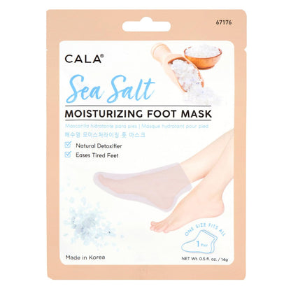 Texture of Cala foot mask serum infused with sea salt and shea butter.