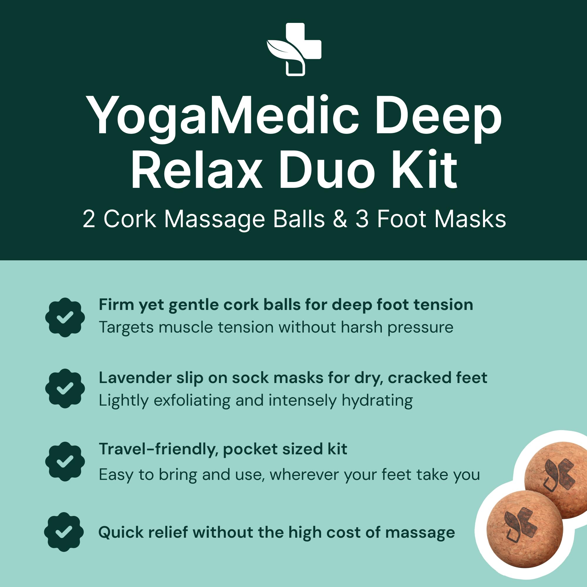 YogaMedic home spa bundle featuring scent free hydrating booties for treating dry cracked heels
