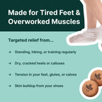 Model demonstrating foot mask application on clean feet