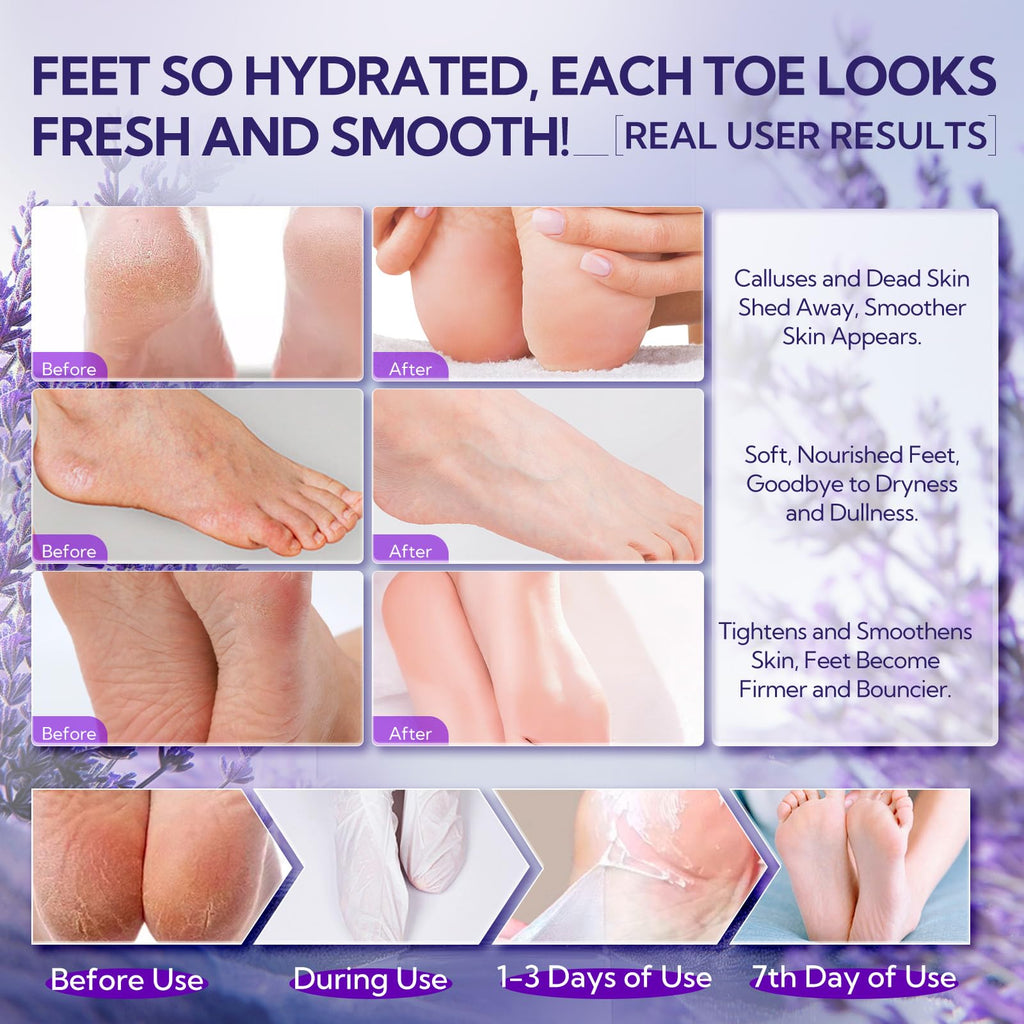 Lanbena lavender foot peel mask box packaging details