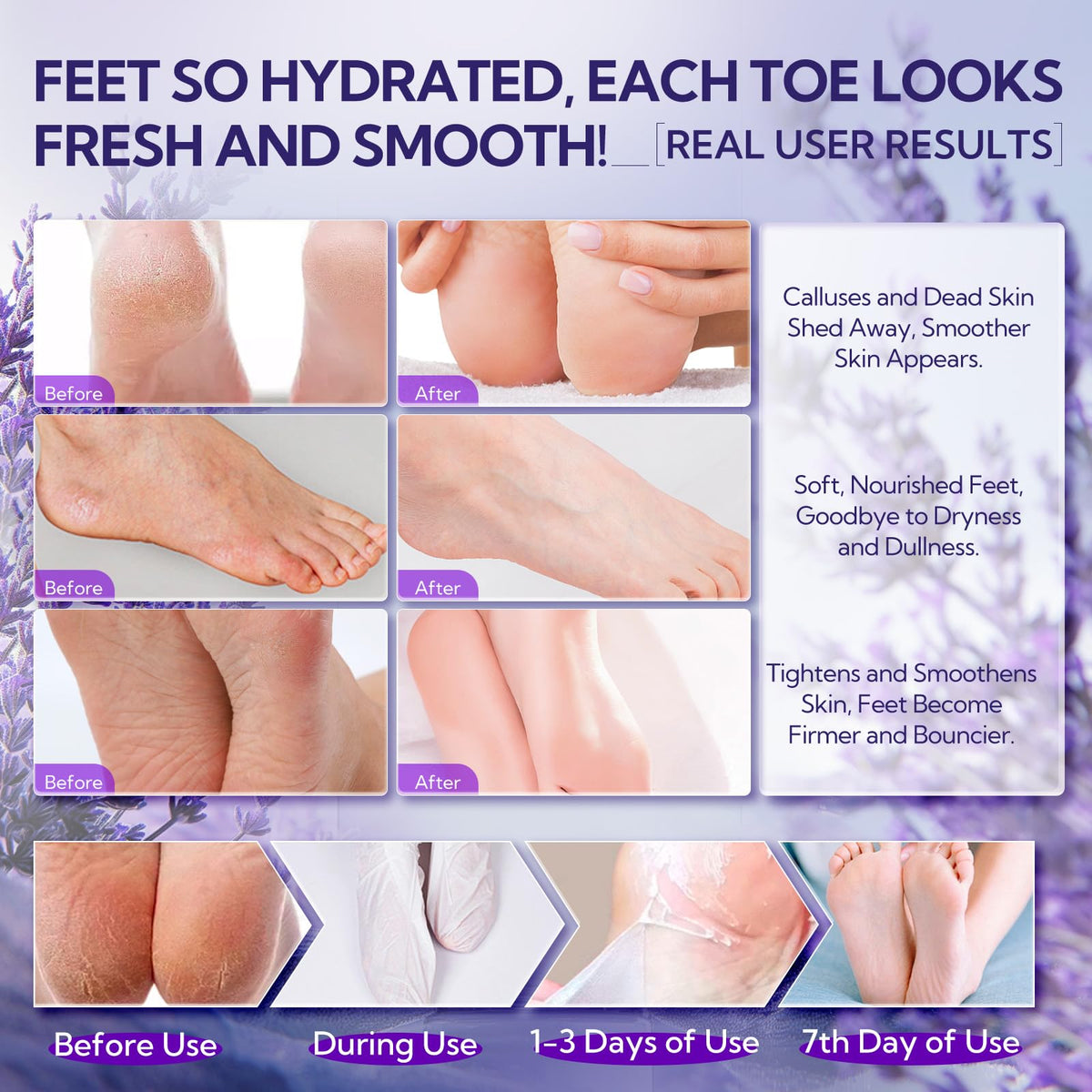 Lanbena lavender foot peel mask box packaging details