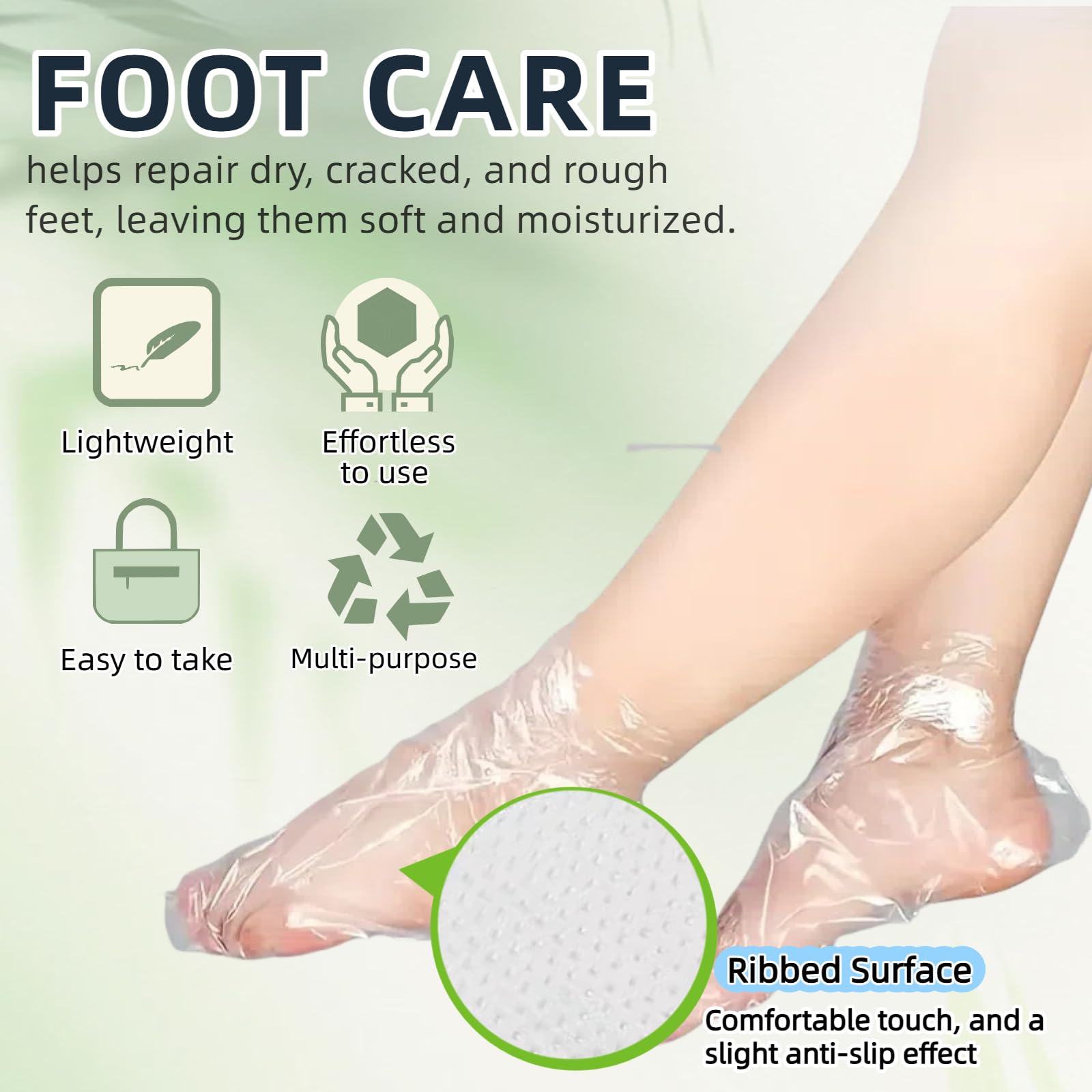 Close up of the thick leakproof plastic material used in Lyvantha pedicure liners