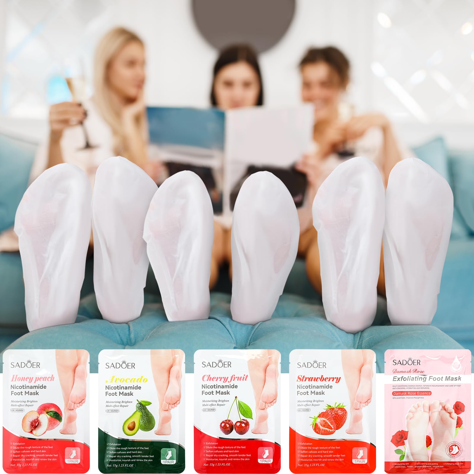 The complete forty-eight piece bulk collection of Swiffen foot care treatment packs.