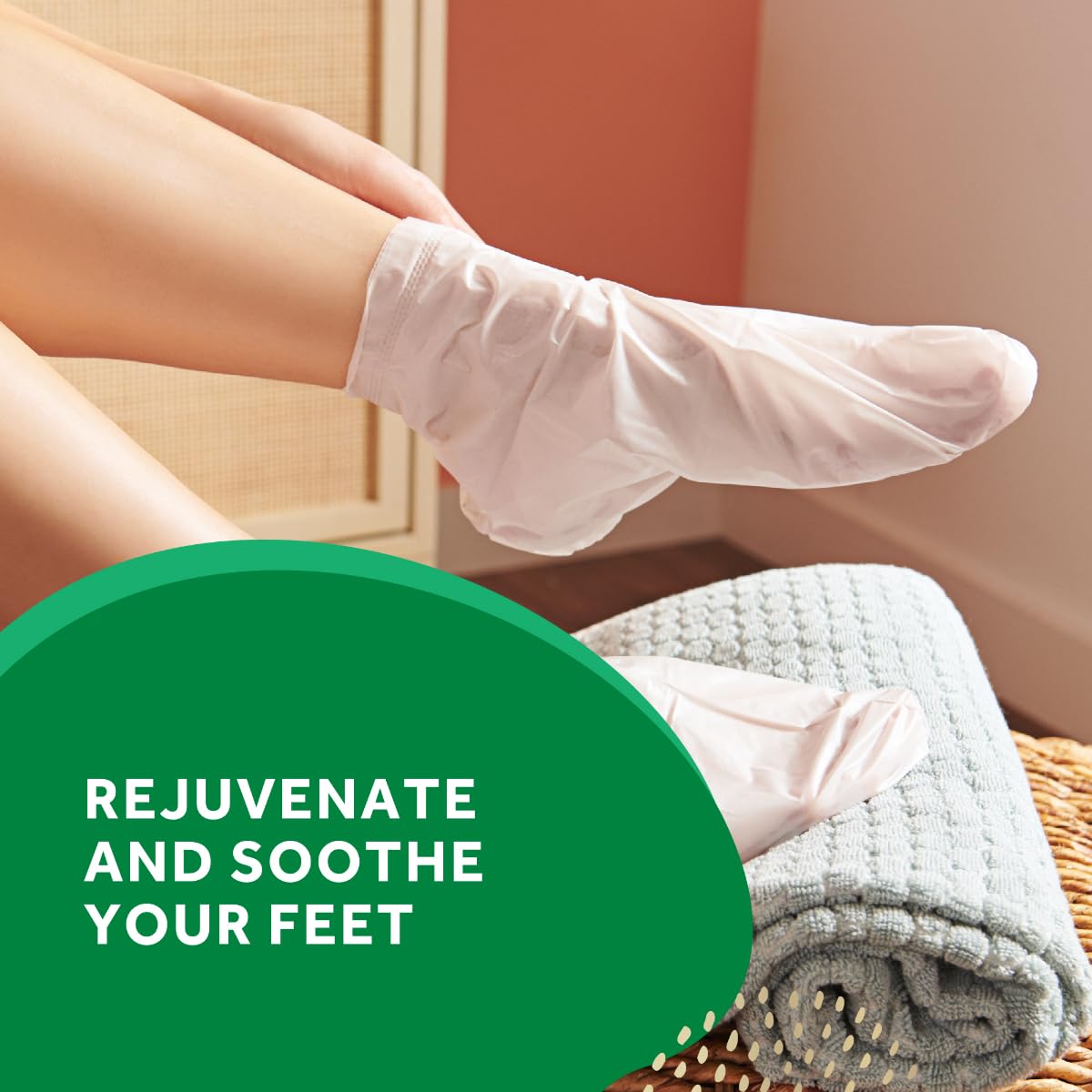 Three pack of Amopé PediMask foot socks for rejuvenating cracked heels.