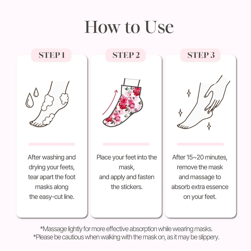 Koelf Rose Petal Satin Foot Mask texture and essence