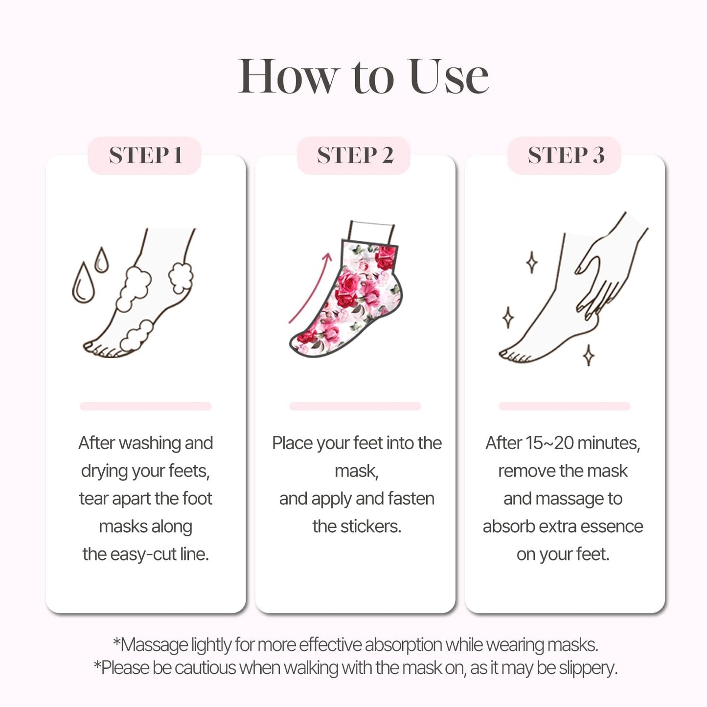 Side view of the 10 pairs bulk packaging for Koelf rose petal intensive moisturizing socks.