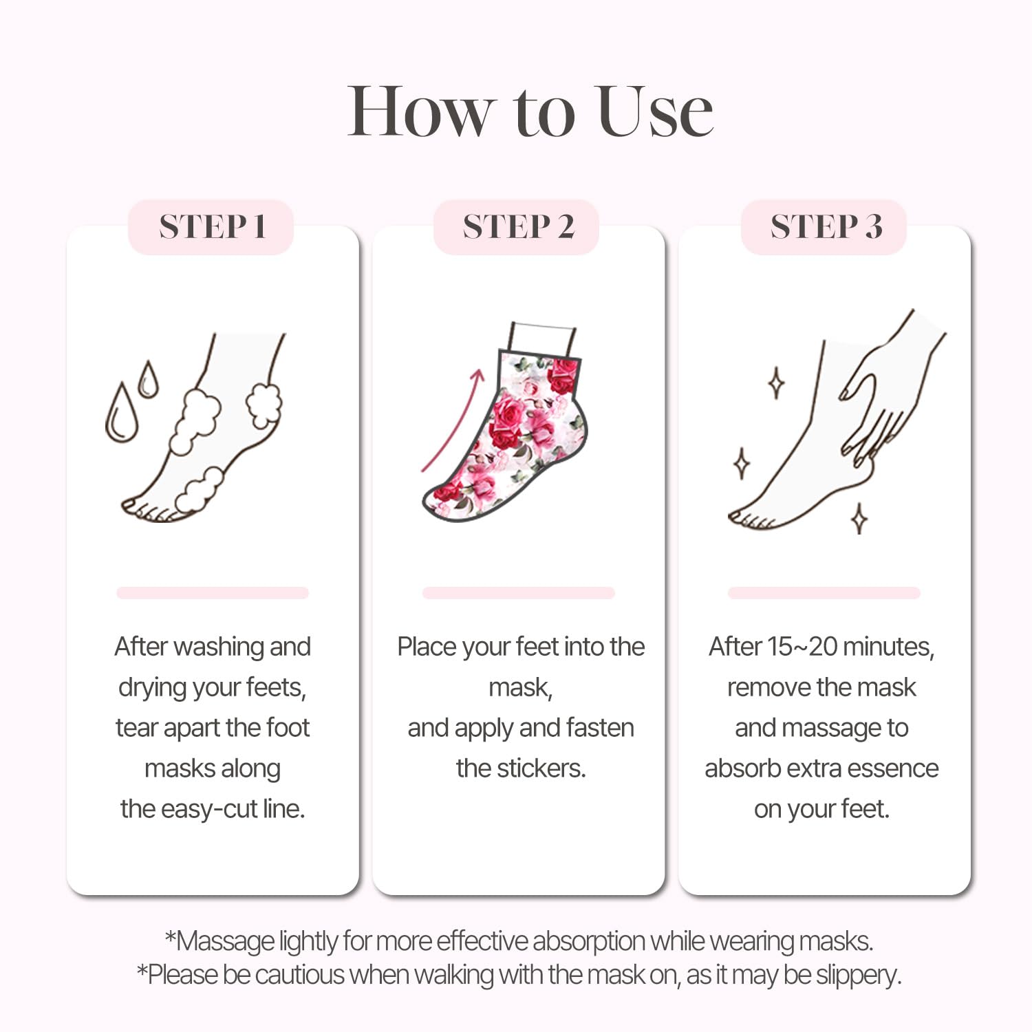 Side view of the 10 pairs bulk packaging for Koelf rose petal intensive moisturizing socks.