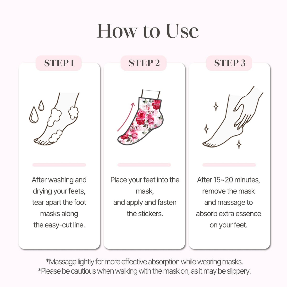 Koelf Rose Petal Satin Foot Mask texture and essence