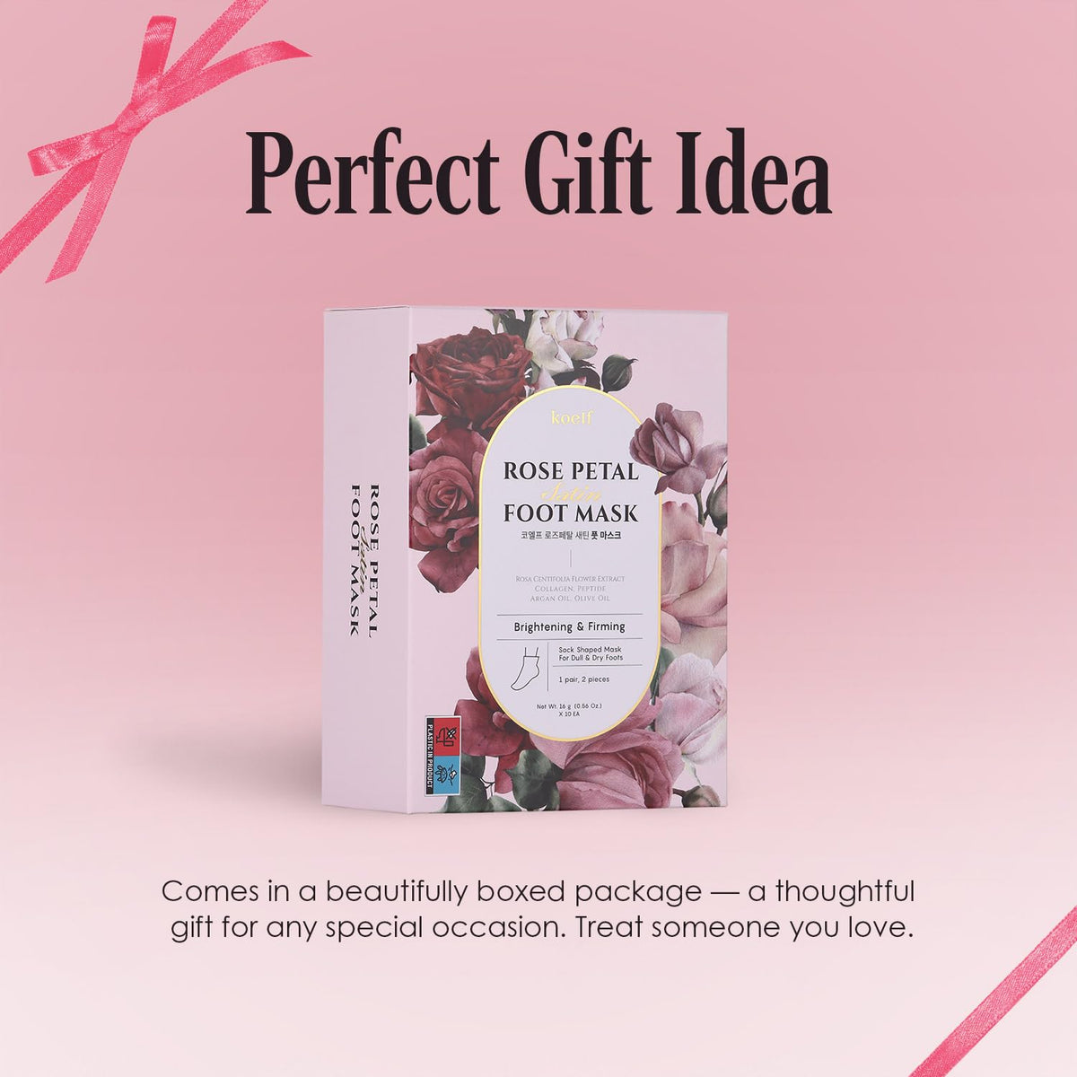 Koelf Rose Petal Satin Foot Mask complete 10 pairs set