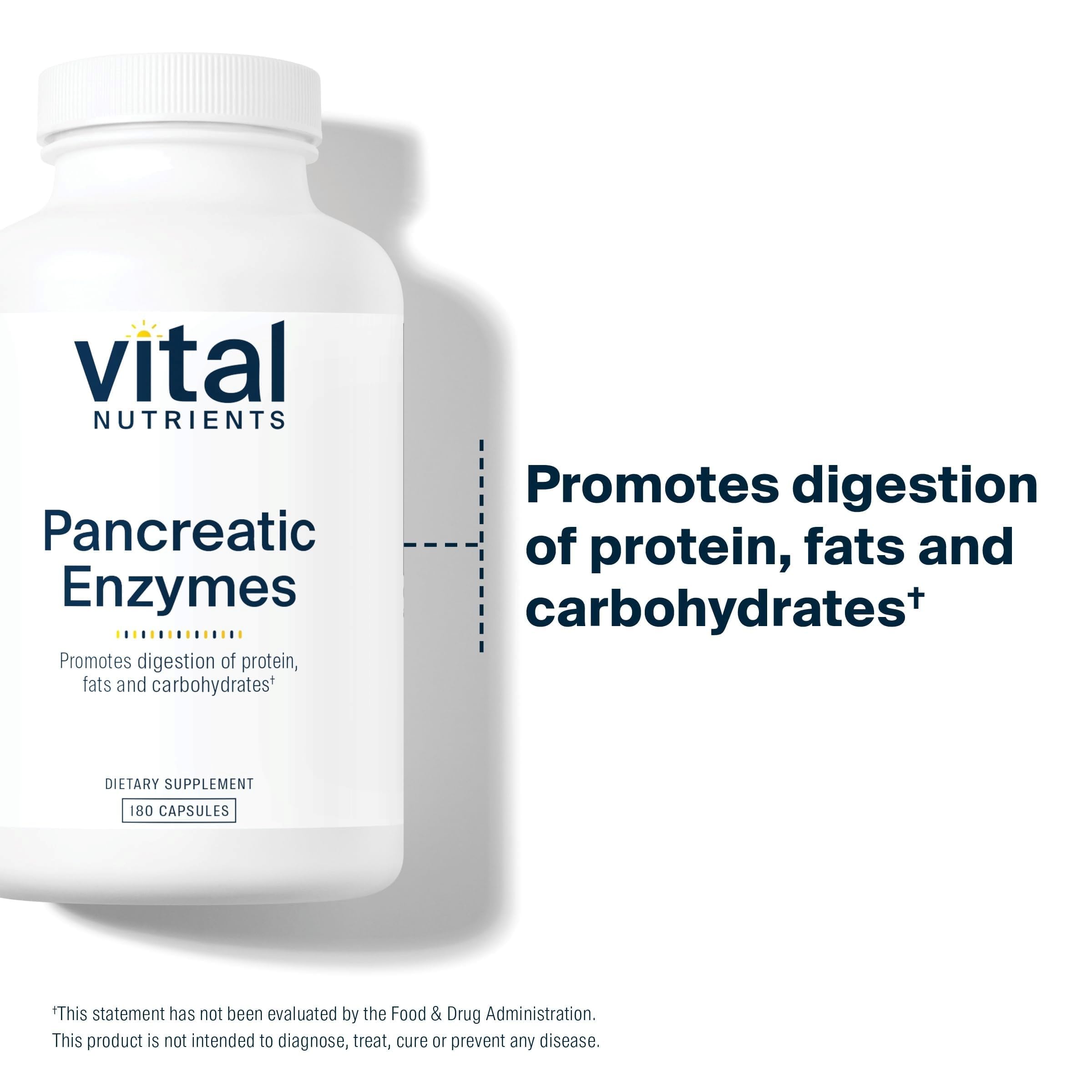 Premium gluten free pancreatic enzymes 180 capsules bottle for digestive support