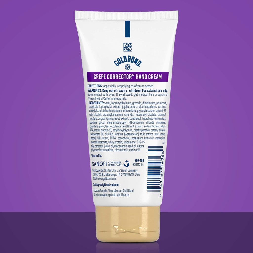 Gold Bond Age Renew Crepe Corrector Hand Cream packaging details