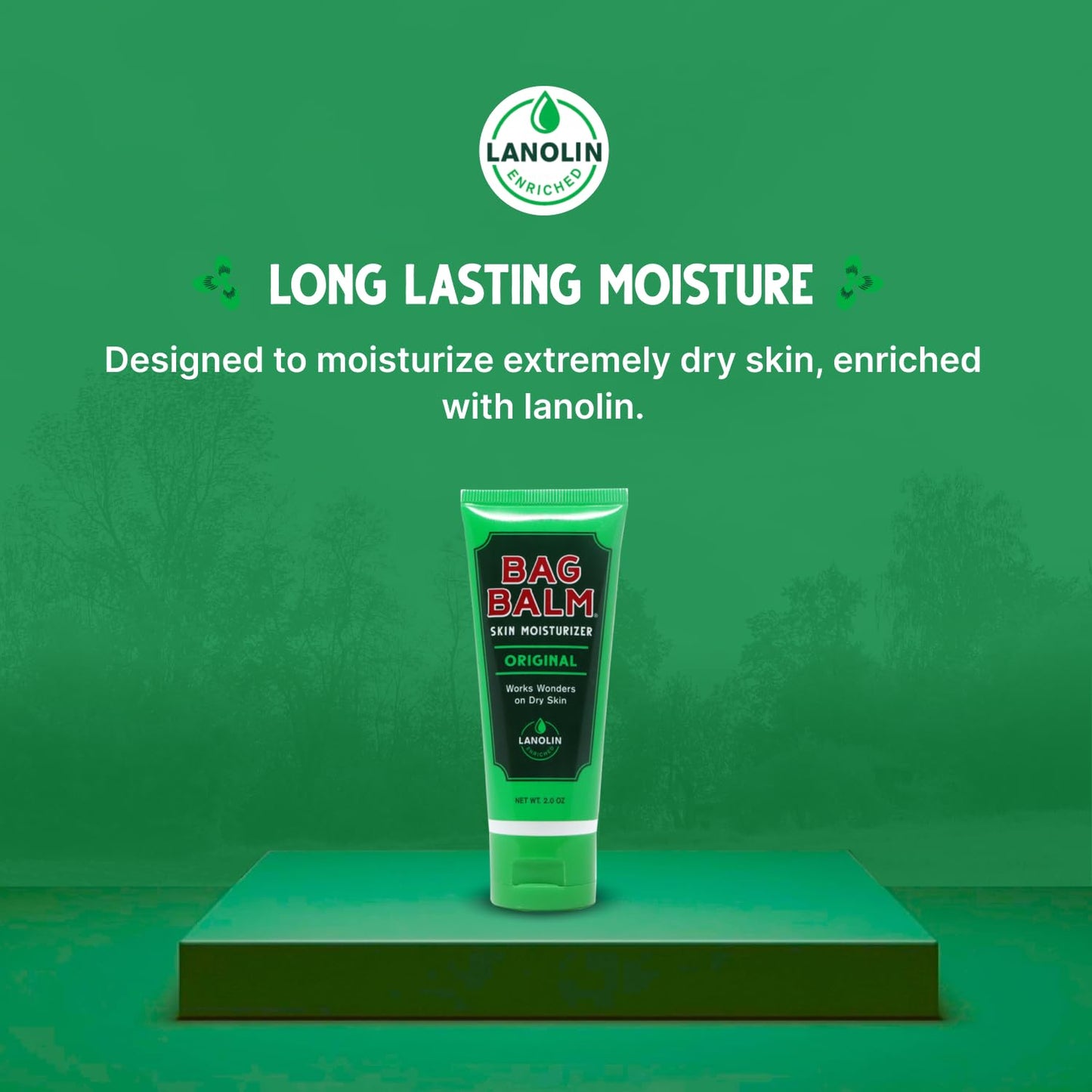 Bag Balm split heels and calluses relief cream packaging close up.