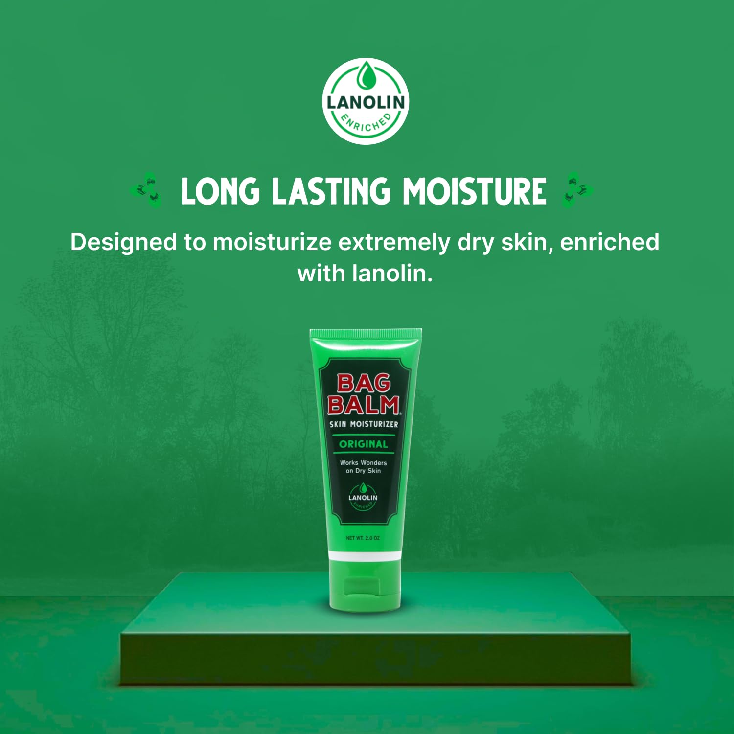 Bag Balm split heels and calluses relief cream packaging close up.