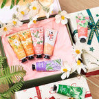 Travel friendly hand lotion tubes placed inside a handbag