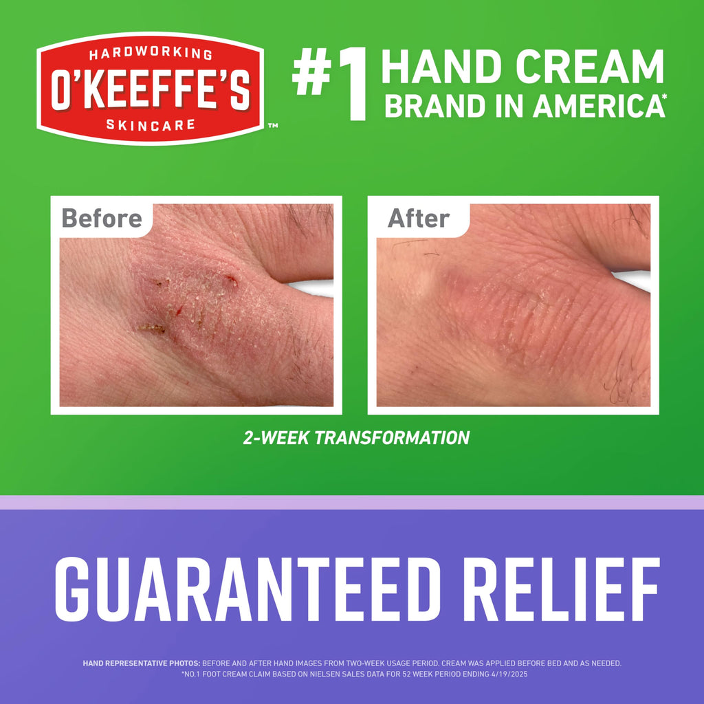 O'Keeffe's hand cream texture demonstration