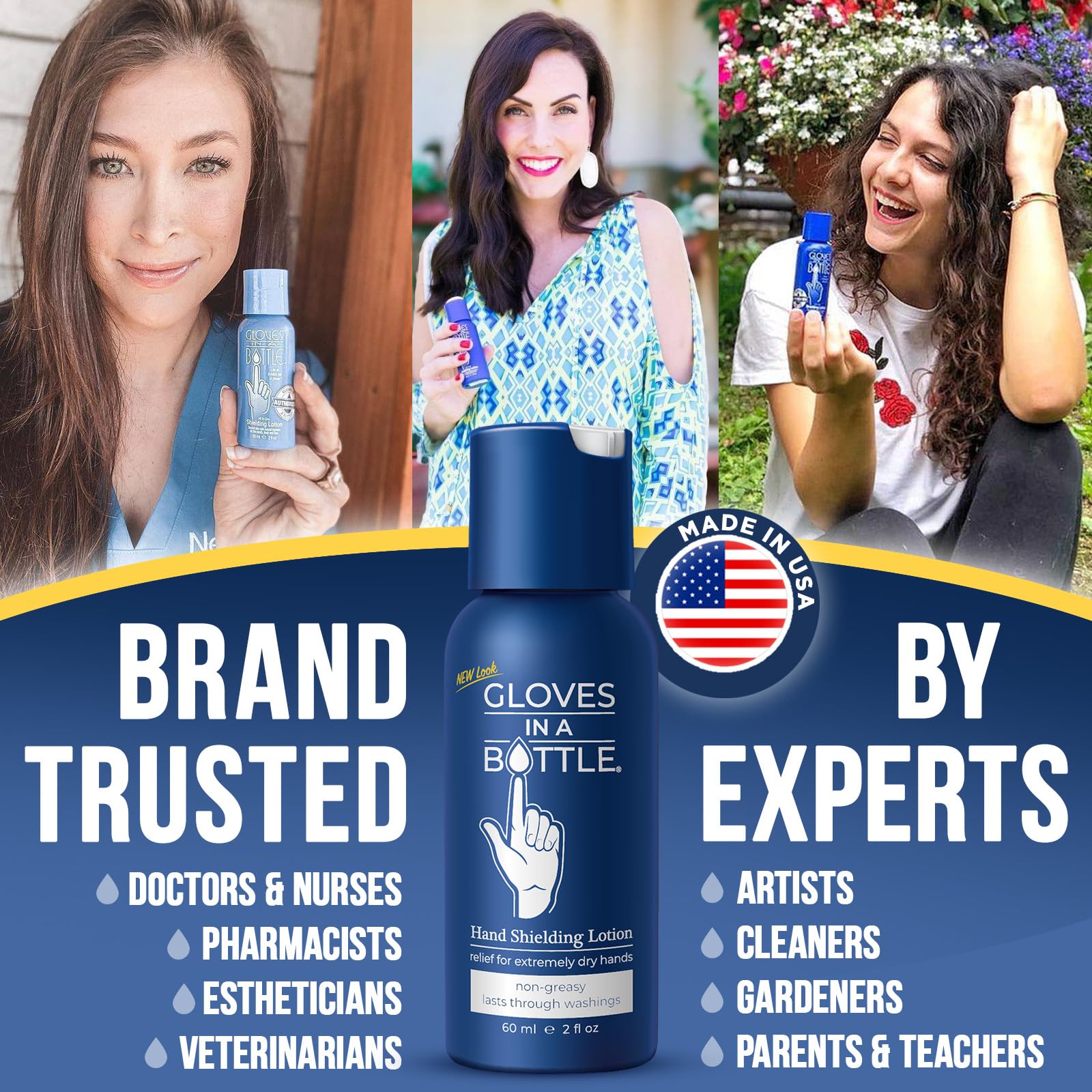 Travel size 2 ounce bottle of invisible shield hand lotion for eczema relief