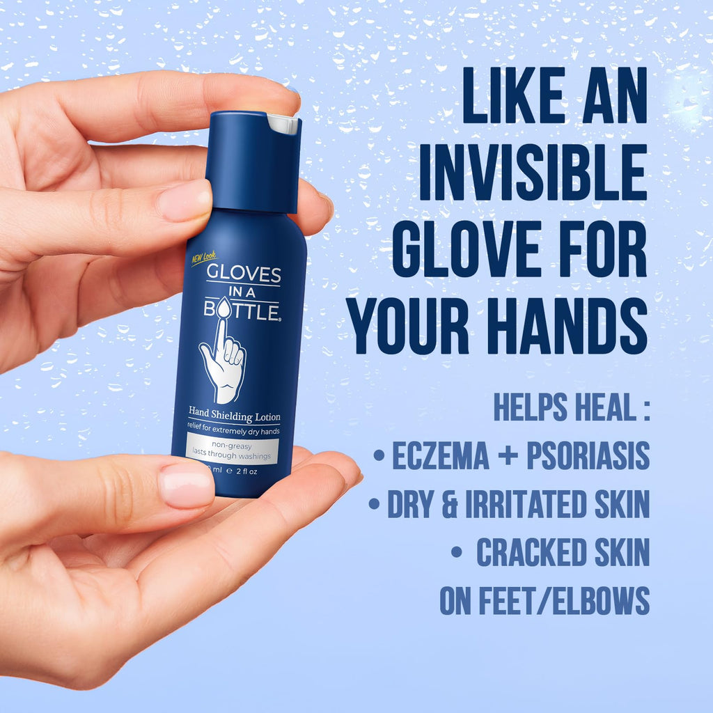 Gloves In A Bottle daily skincare routine application on dry hands