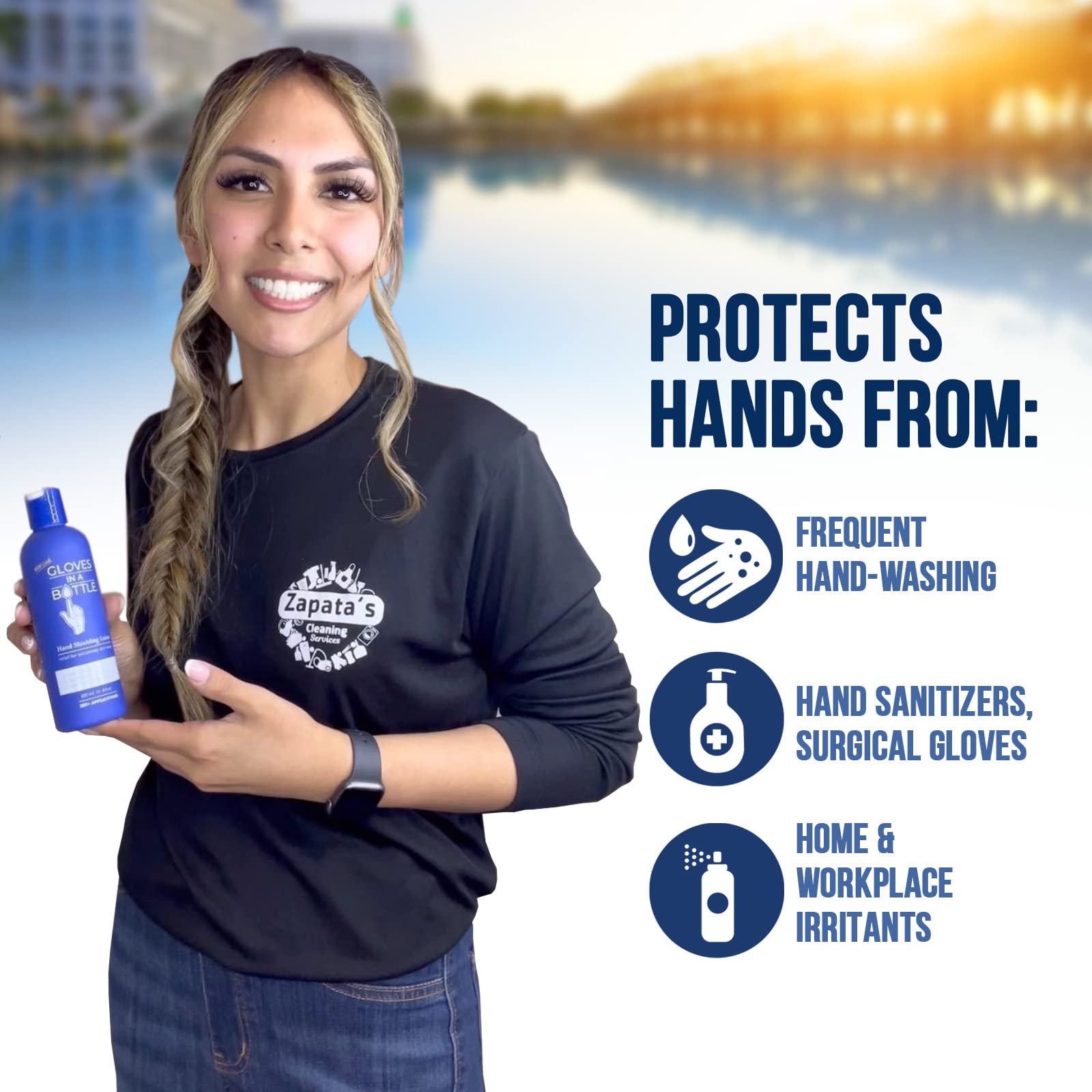 Non-greasy shielding lotion for nurses and frequent hand washing