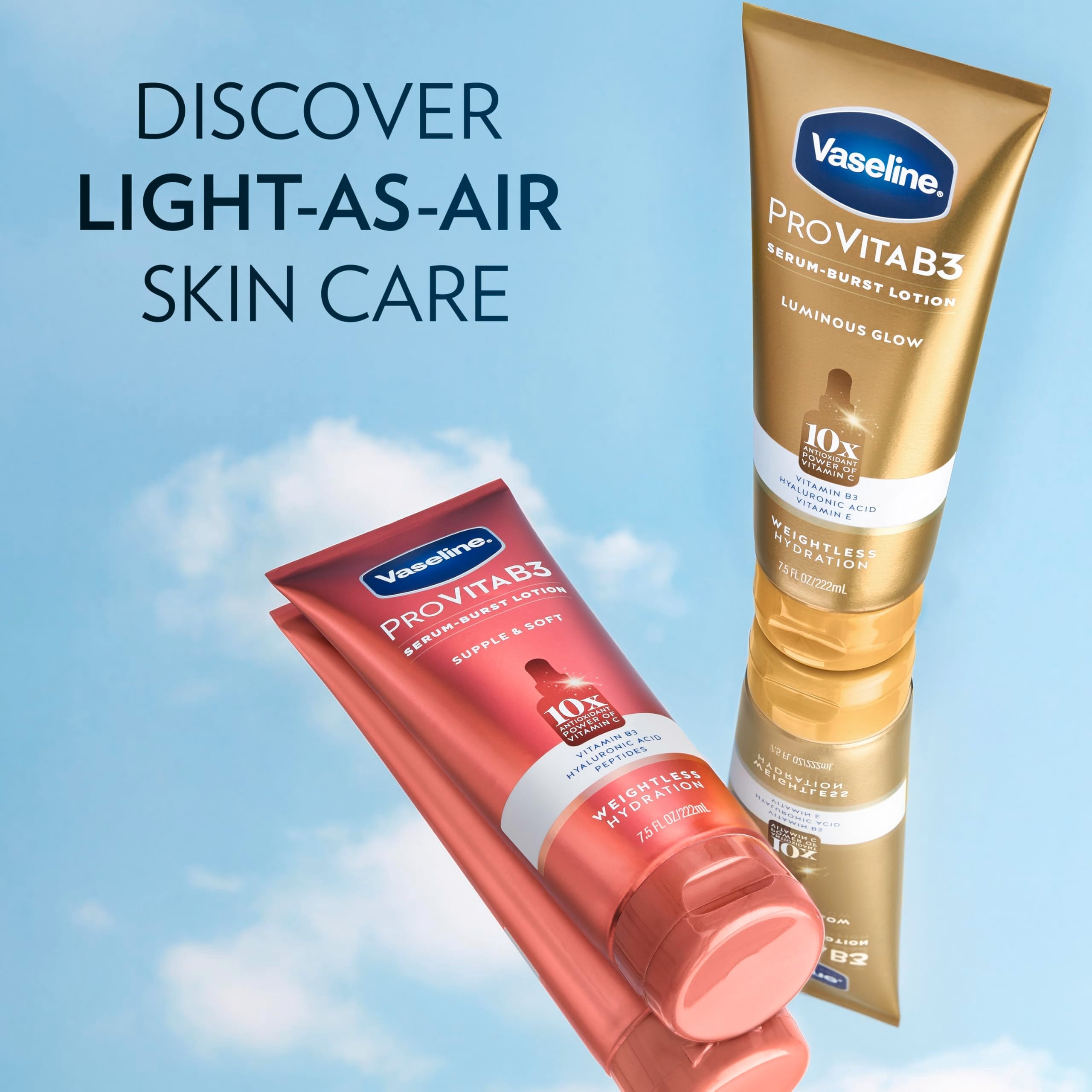 USA sourced Vaseline Serum Burst lightweight body moisturizer application texture