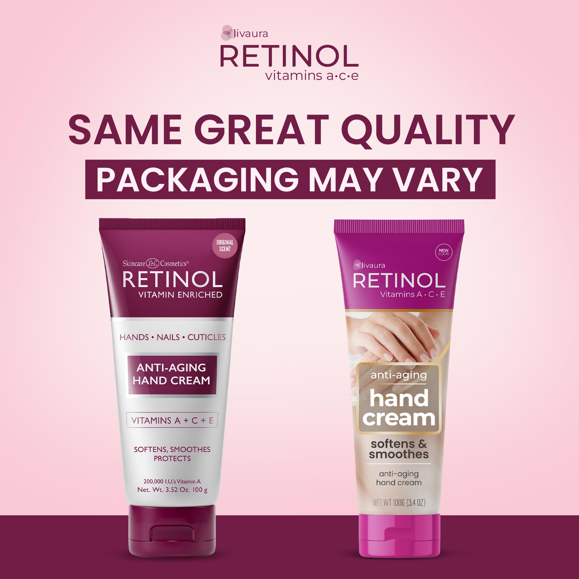 Original Retinol Brand hand treatment tube for younger looking hands