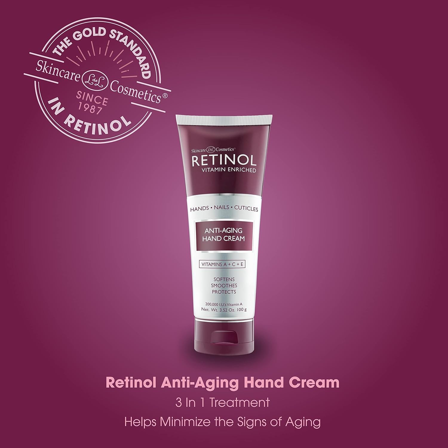 Vitamin A enriched hand cream for aging skin and cuticle care