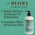 Mrs. Meyer's basil scented lotion side profile packaging