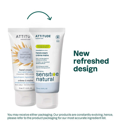 ATTITUDE oat hand moisturizer for dry skin back label showing clean ingredients