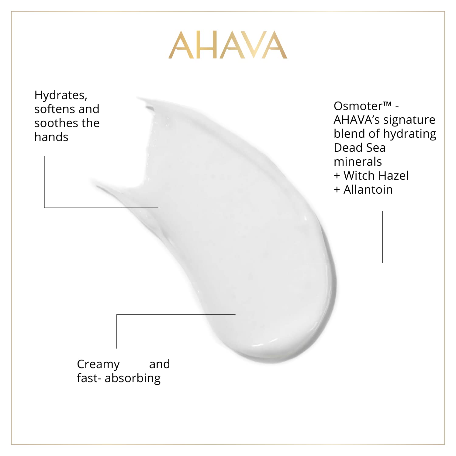 AHAVA Dead Sea mineral hand cream packaging highlighting vegan and paraben free labels
