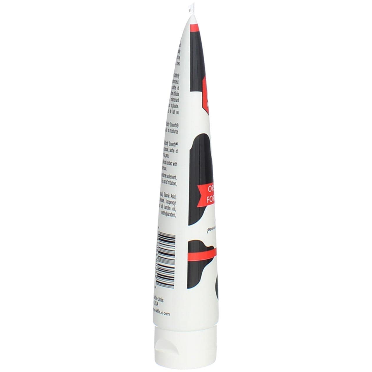 Side profile of the convenient flip top cap on the four ounce Udderly Smooth tube packaging