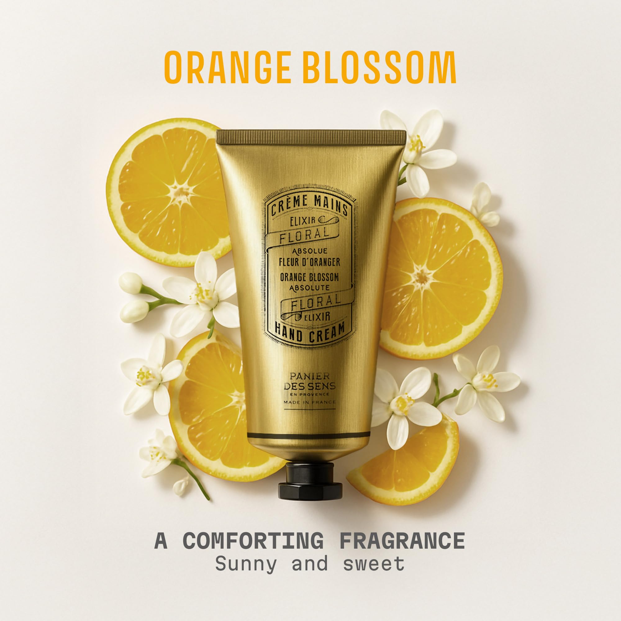 Panier des Sens premium French hand lotion packaging showing natural ingredients