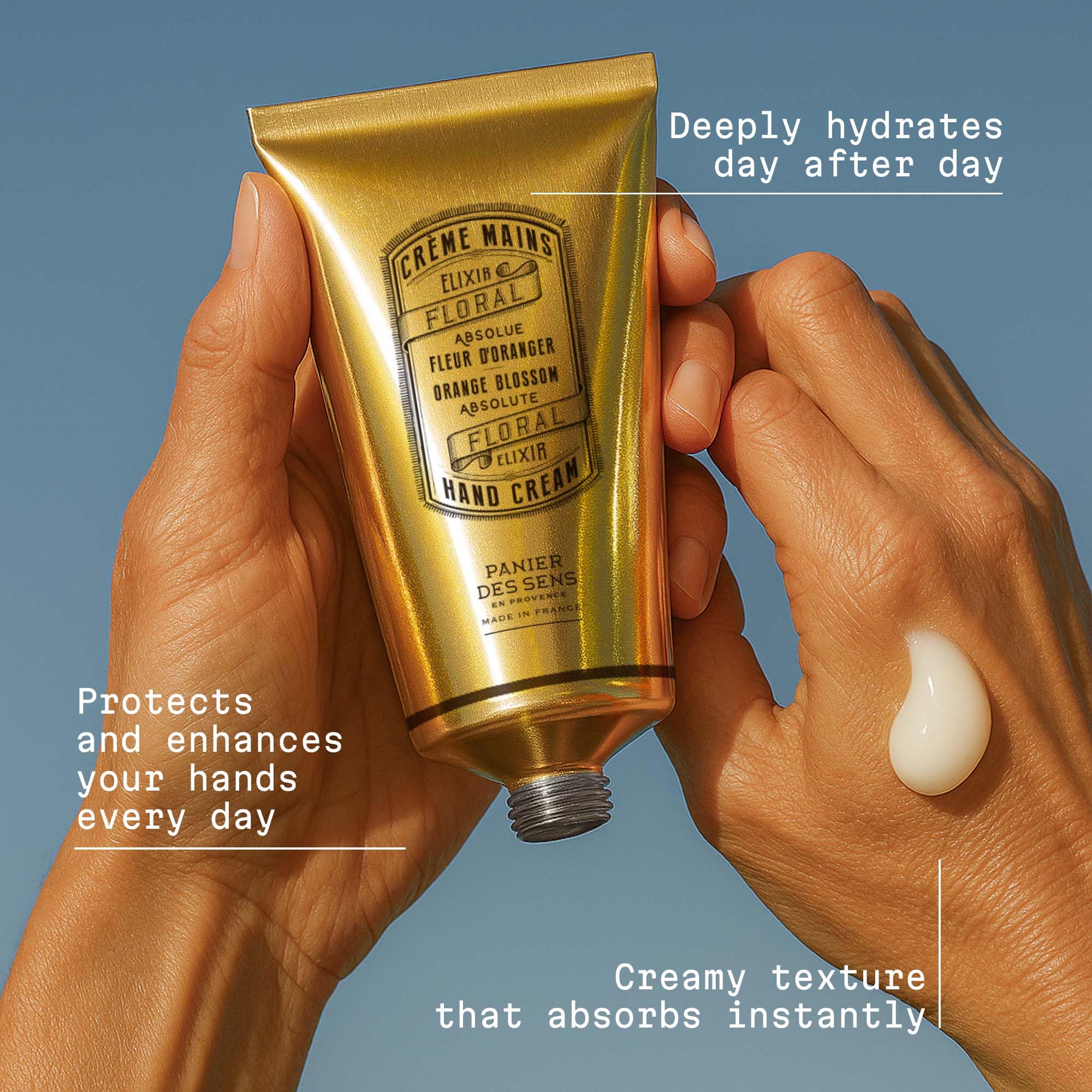 Nourishing hand cream with olive oil and orange blossom extract for cracked hands