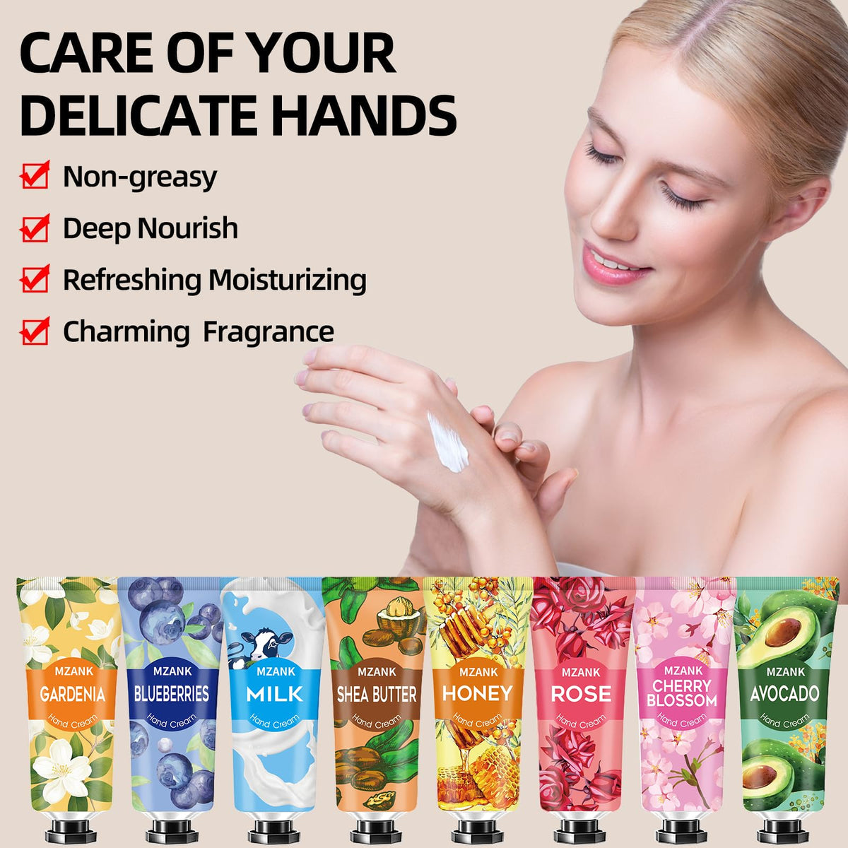 MZANK skincare gift set box packaging