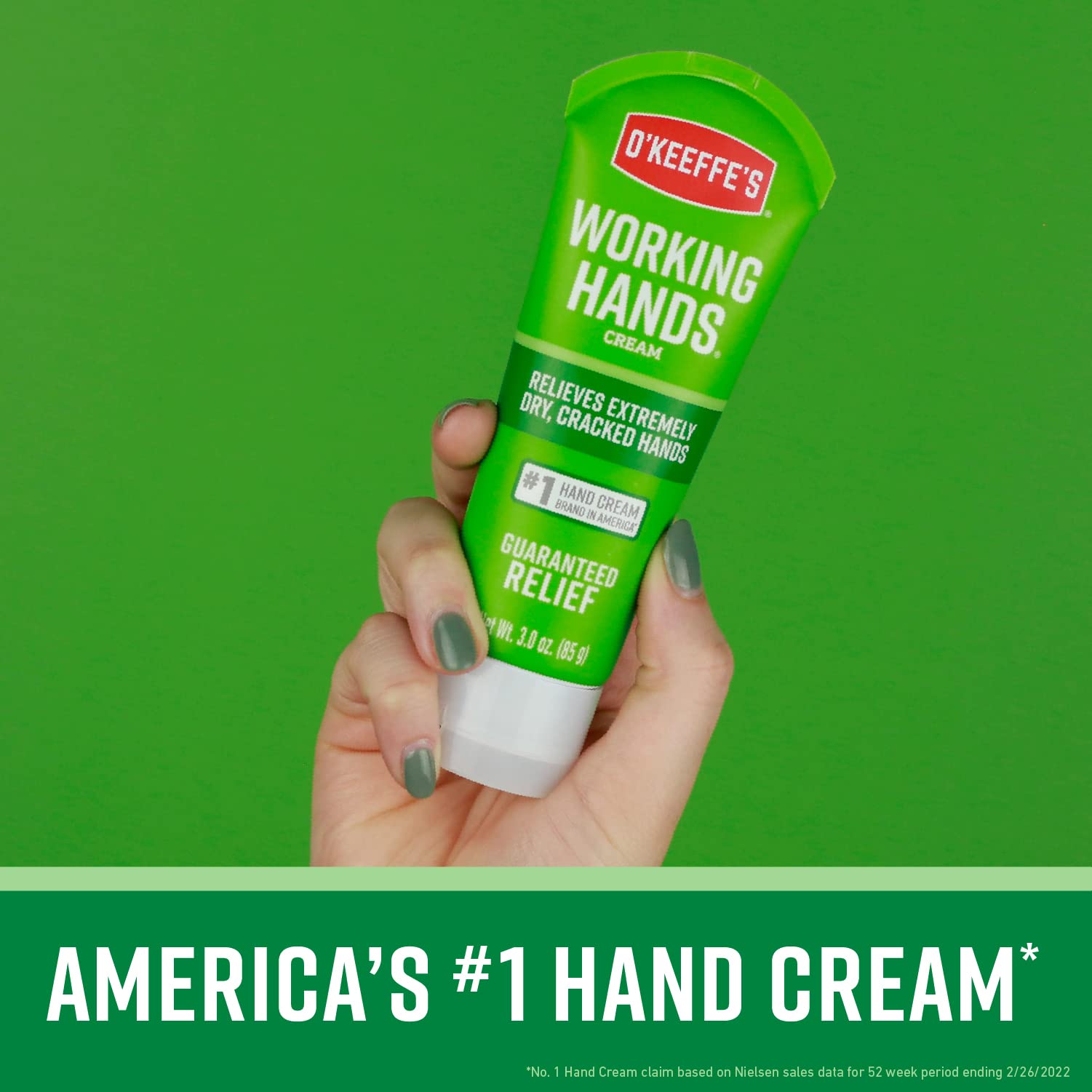 Back packaging labels of O'Keeffe's hand and foot cream tubes showing directions for application.