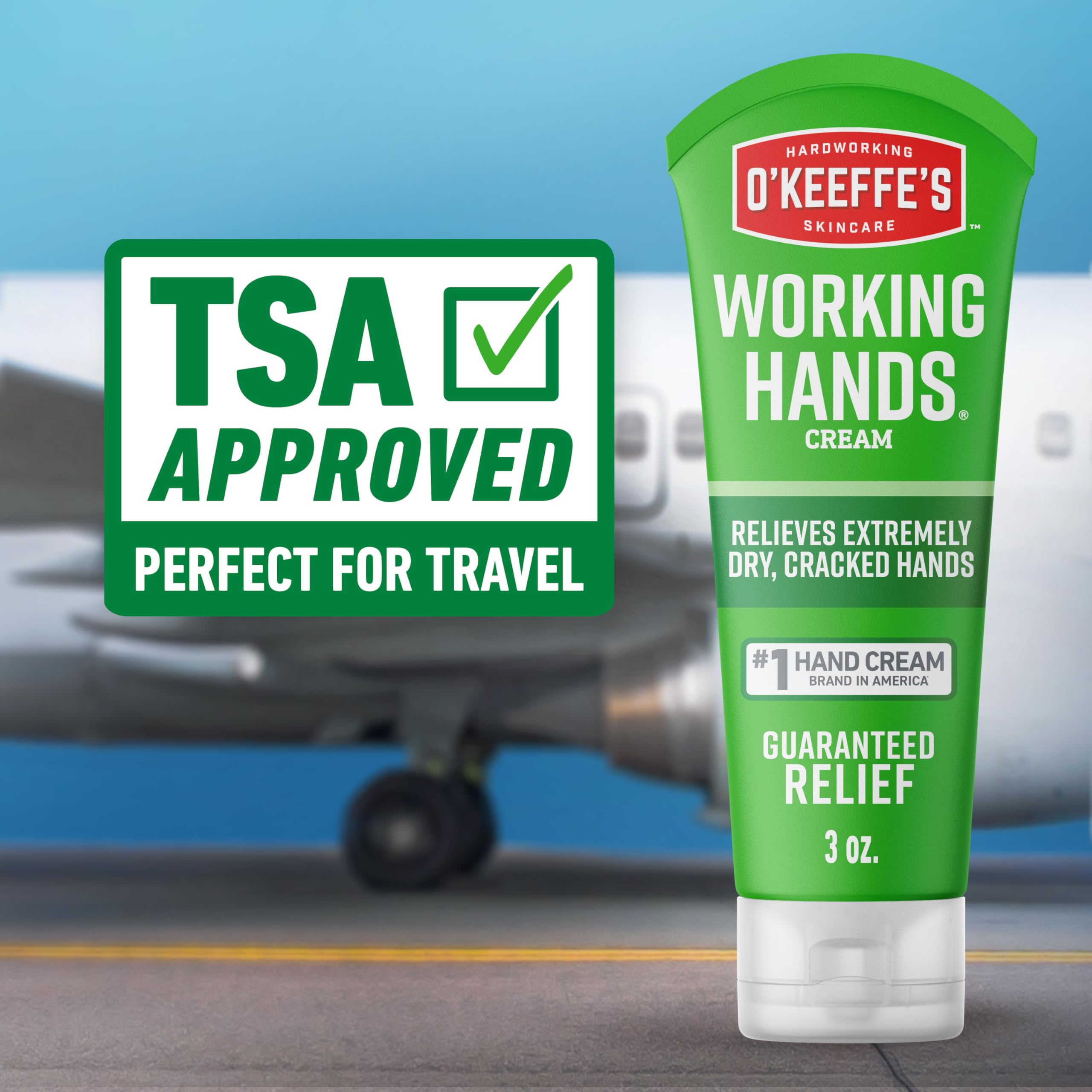 O'Keeffe's hand and foot care tubes displayed together showing the travel size dimensions.