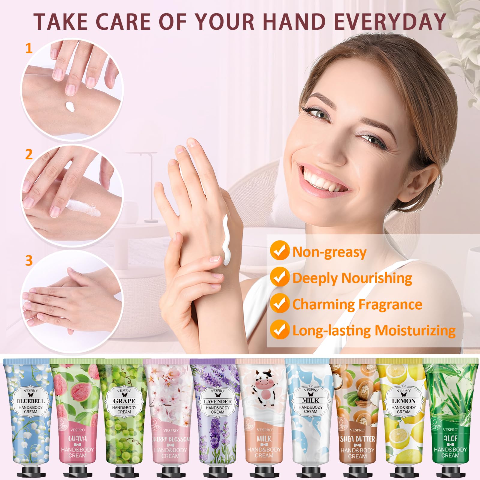 ANKOOY travel sized non greasy hand lotion tubes perfect for dry cracked skin repair