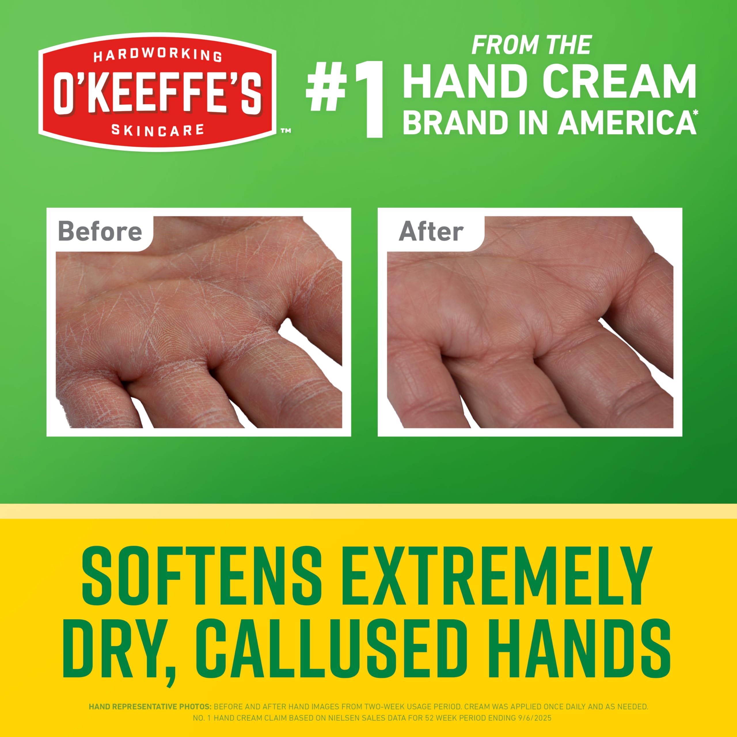 O'Keeffe's exfoliating hand cream tube for extremely callused skin