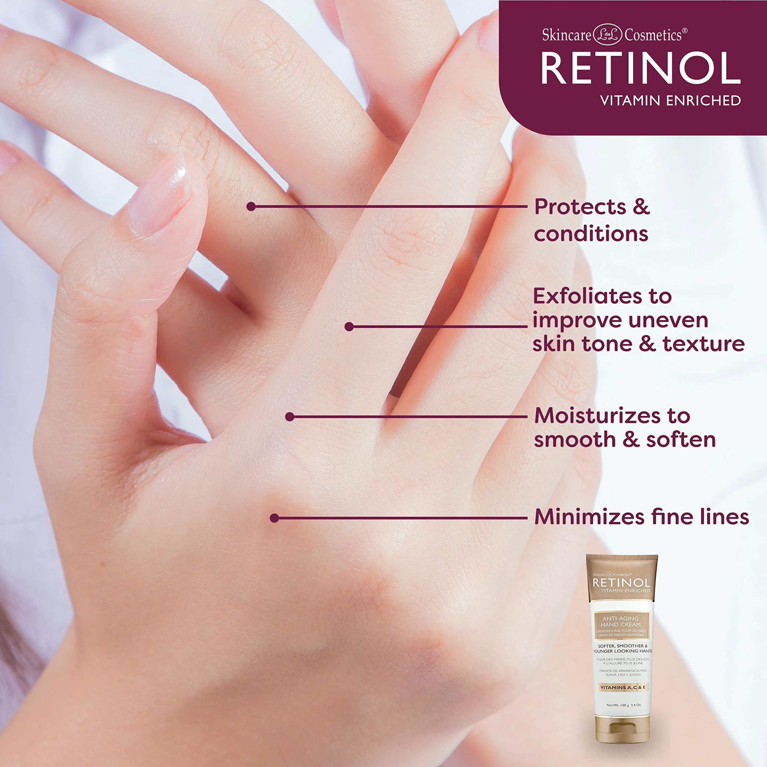 LIVAURA Retinol Anti-Aging Hand Cream being massaged into dry cuticles and nails