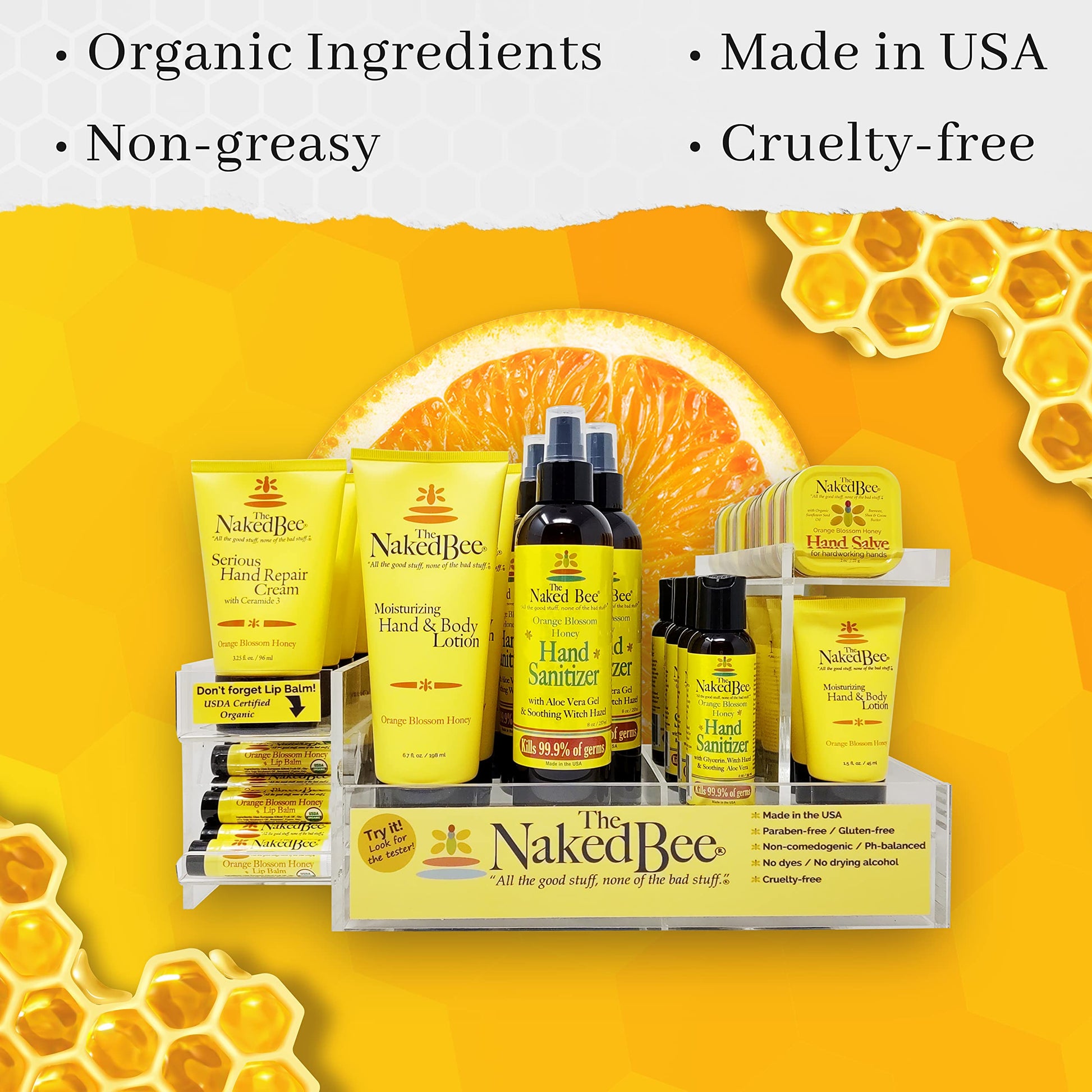The Naked Bee 3.25 ounce hand cream size comparison