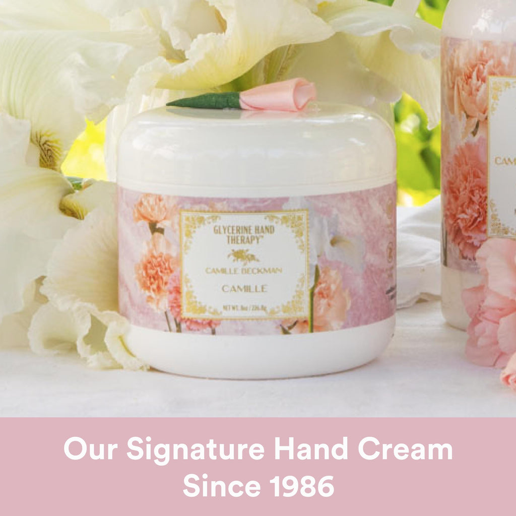 Camille Beckman Glycerine Hand Therapy lifestyle product presentation