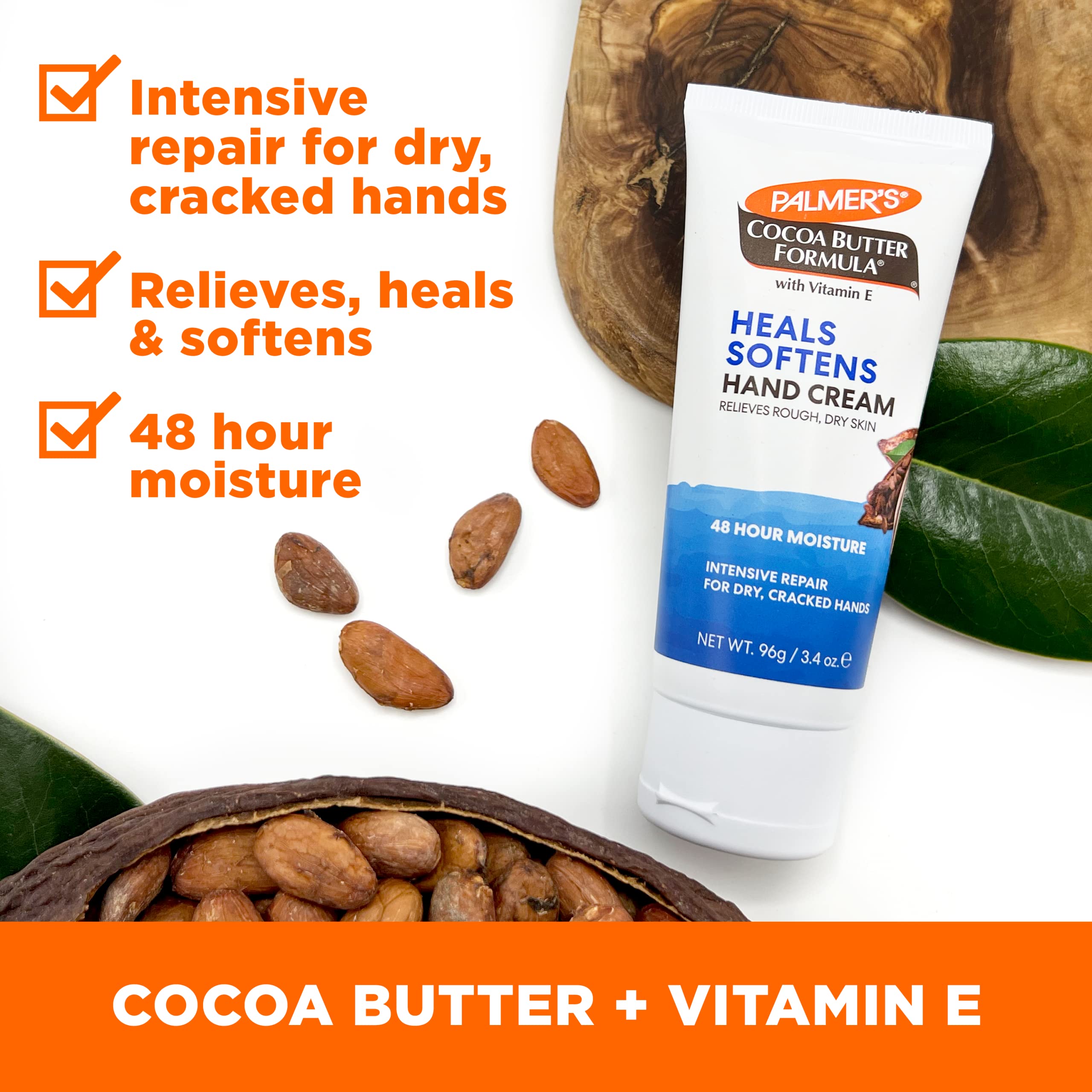 Texture shot of the rich white cream formulation of Palmer's Cocoa Butter Hand Care
