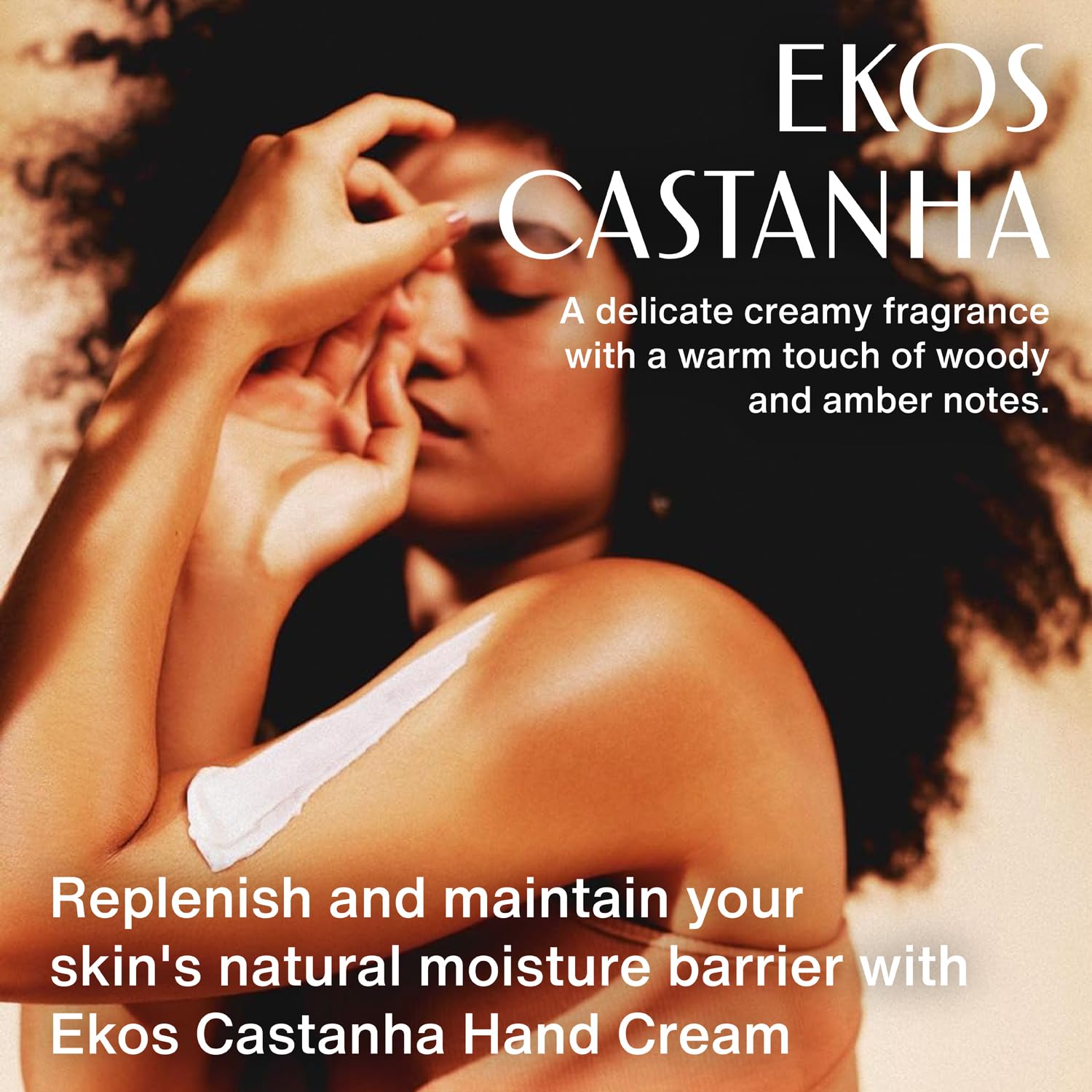 Back packaging of Natura Ekos hand moisturizer with ingredient details