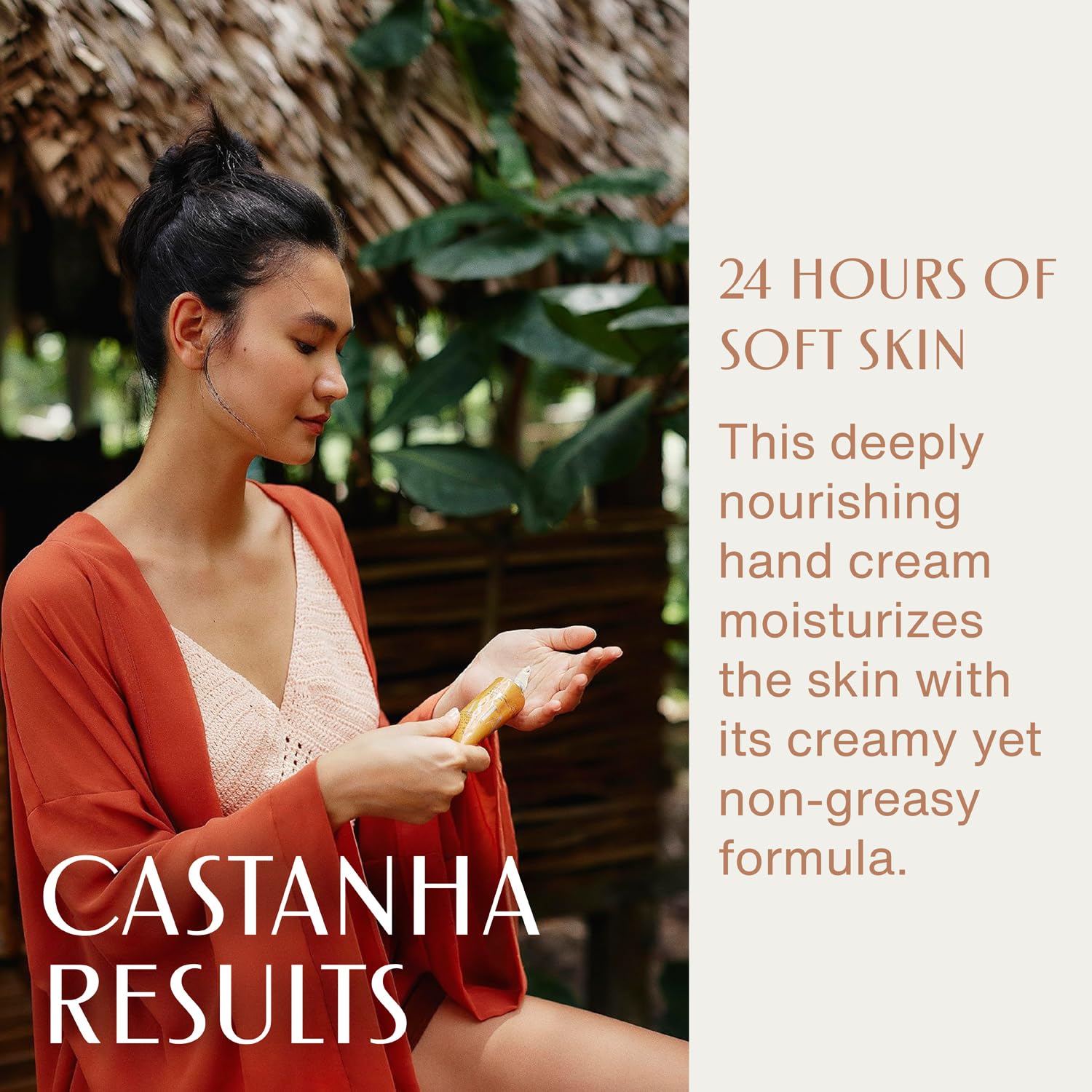 Natura Ekos Castanha 75g nourishing hand cream container angled view