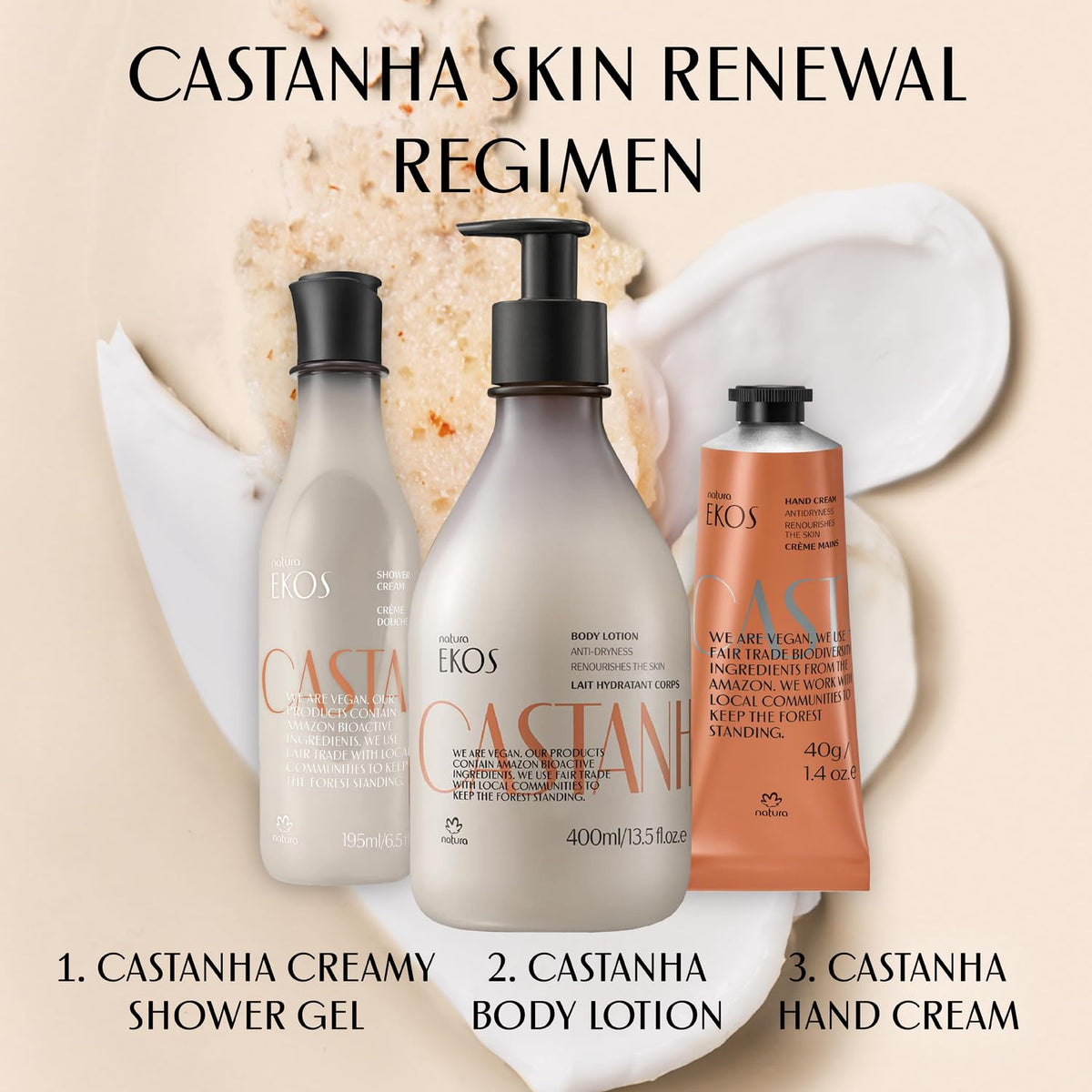 Natura Ekos Castanha Brazil Nut Hand Cream ingredients panel view
