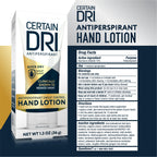Certain Dri Antiperspirant Hand Lotion tube angle view