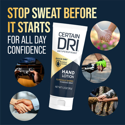 USA imported Certain Dri hand sweat protection cream product description label