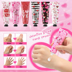 Travel-sized hand lotion tubes arranged in decorative presentation