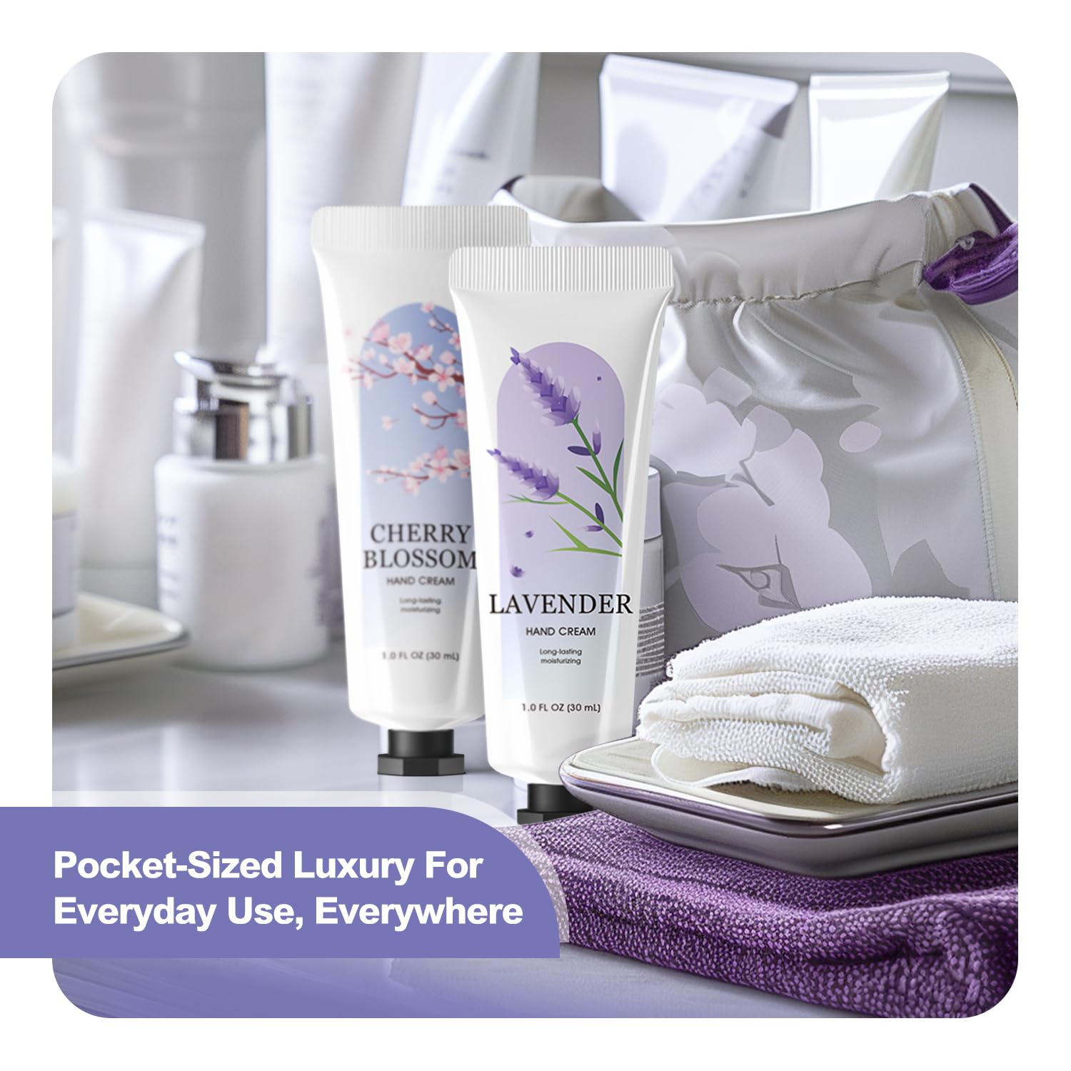 Spa Luxetique shea butter hand cream being squeezed out of a white one ounce tube onto a hand