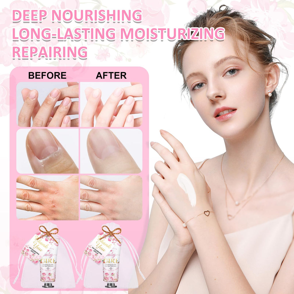 Viscoo pink cherry blossom hand cream with organza bag